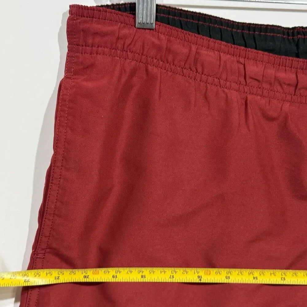 Croft & Barrow Swim Trunks Men's Size Medium Red Shorts Mesh Lined Drawstring